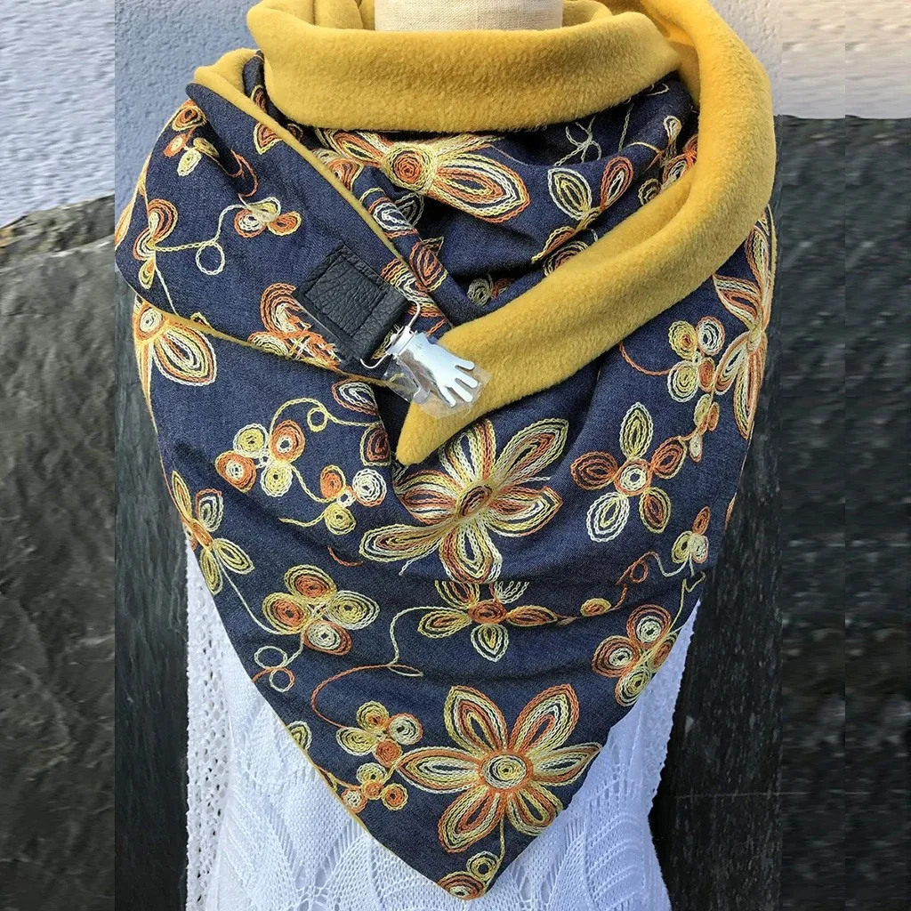 

for Women Silk Women Soft Button Shawls Fashion Wrap Warm Scarves Printing Casual Scarf Smart Scarf