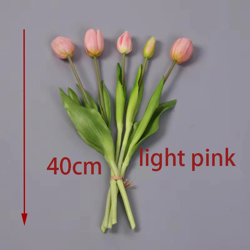 Искусственные тюльпаны из латекса LaurelChow, 40 см, набор из 5 штук