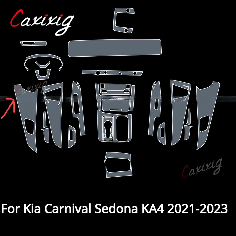 

Для Kia Carnival Sedona KA4 2021-2023 салон автомобиля GPS центральная консоль прозрачная защитная пленка из ТПУ ремонтная пленка против царапин