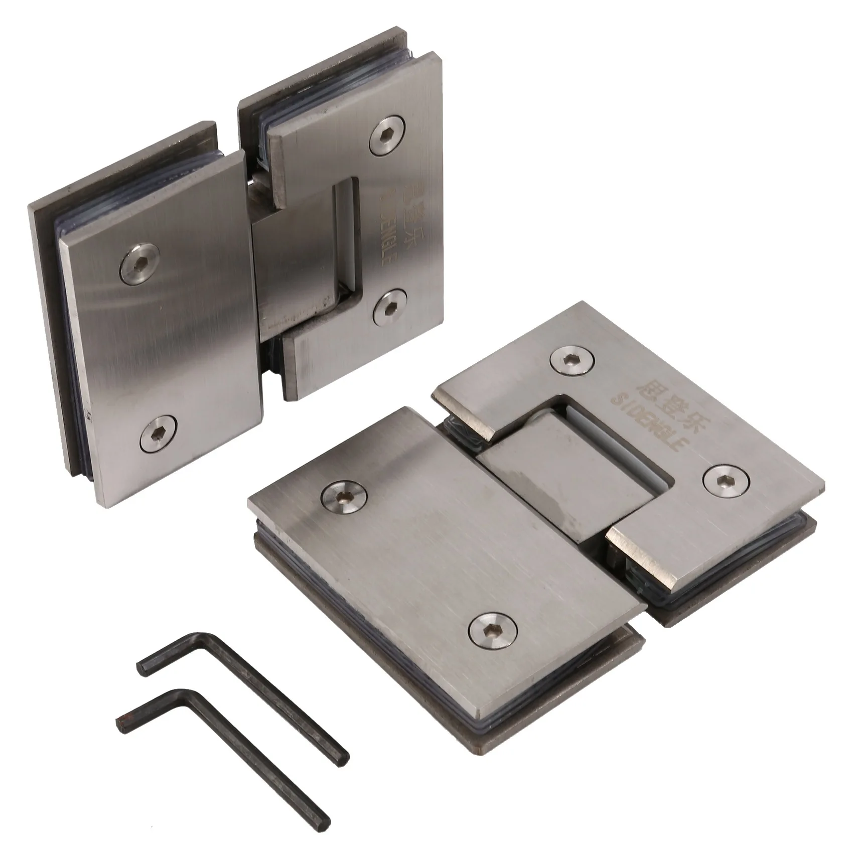 

2Pcs Heavy Duty 180 Degree Glass Door Cupboard Showcase Cabinet Clamp Glass Shower Doors Hinge Replacement Parts