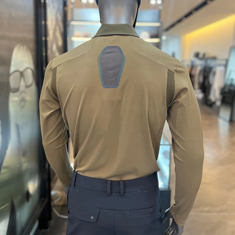 

Мужская одежда для гольфа, новинка, верхняя одежда с длинным рукавом и воротником-поло, нижнее пальто, быстросохнущая одежда, осень