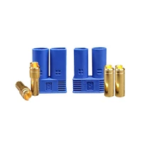 5 pcs high quality male female gold plated banana plug 5mm bullet connector ec5 with blue housing for rc fpv drone lipo battery