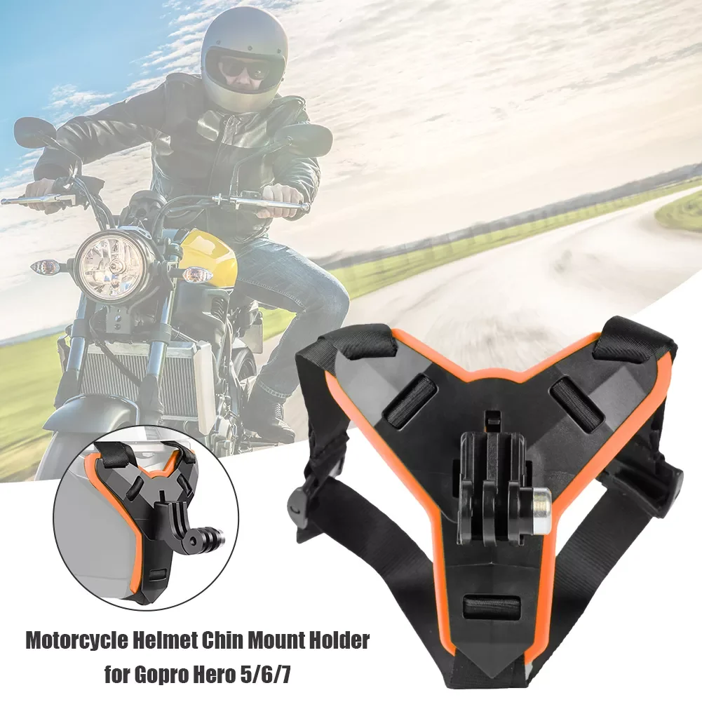 

2022 Trend Face Motorcycle Helmet Chin Mount Shockproof Holder Support for GoPro Hero 9 8 7 5 OSMO Action Yi Action Camera