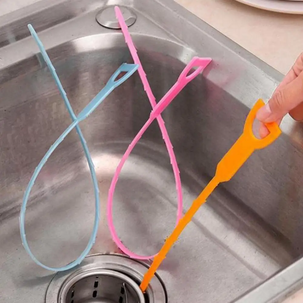 

Convenient 51cm Plastic Kitchen Bathroom Sink Pipe Dredge Drain Cleaner Pipeline Hair Removal Wash Basin Toilet Long Sewer Line