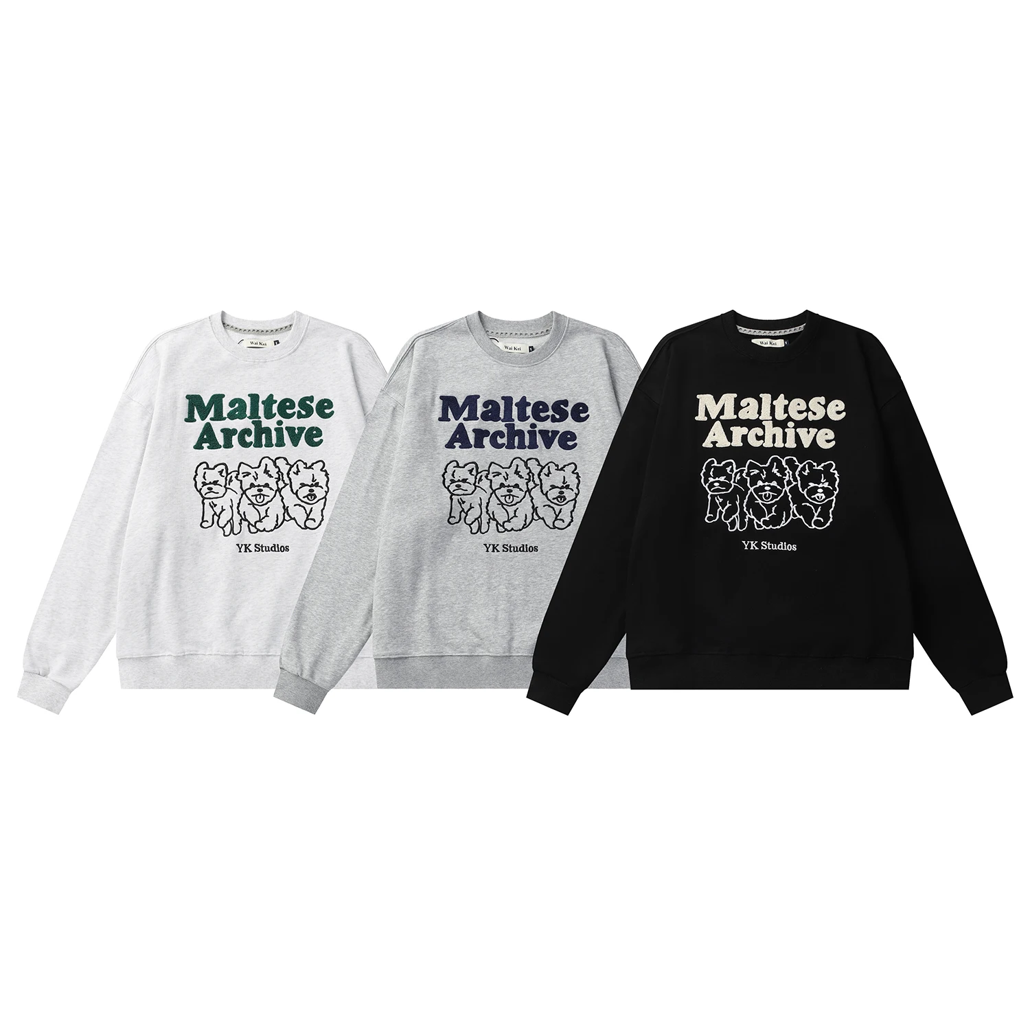 

Waikei Pullover Japan and South Korea 2023 Casual Sweatshirt Fashion Trend Street Pure Cotton Round Neck Sweatshirt K09