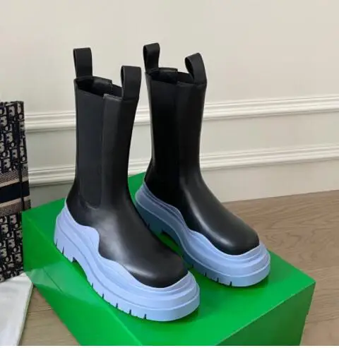 

Ботинки Челси Desinger мужские с шинами, роскошная обувь, без застежки, ботильоны на высокой платформе, с полировкой, растительного дубления, ос...