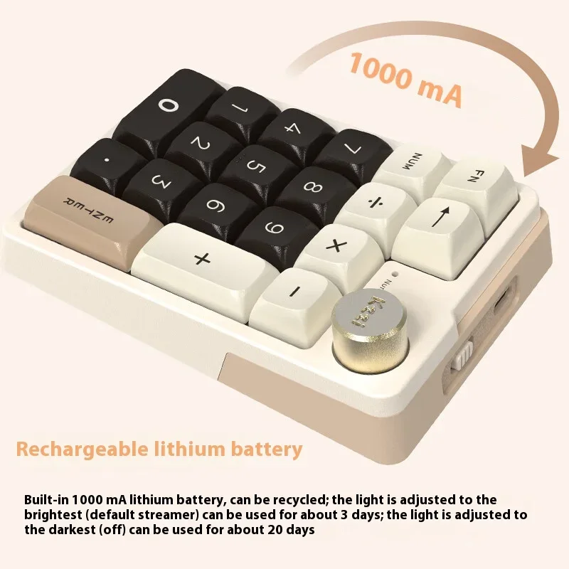 Kzzi K20 Беспроводная цифровая клавиатура Многофункциональная ручка RGB