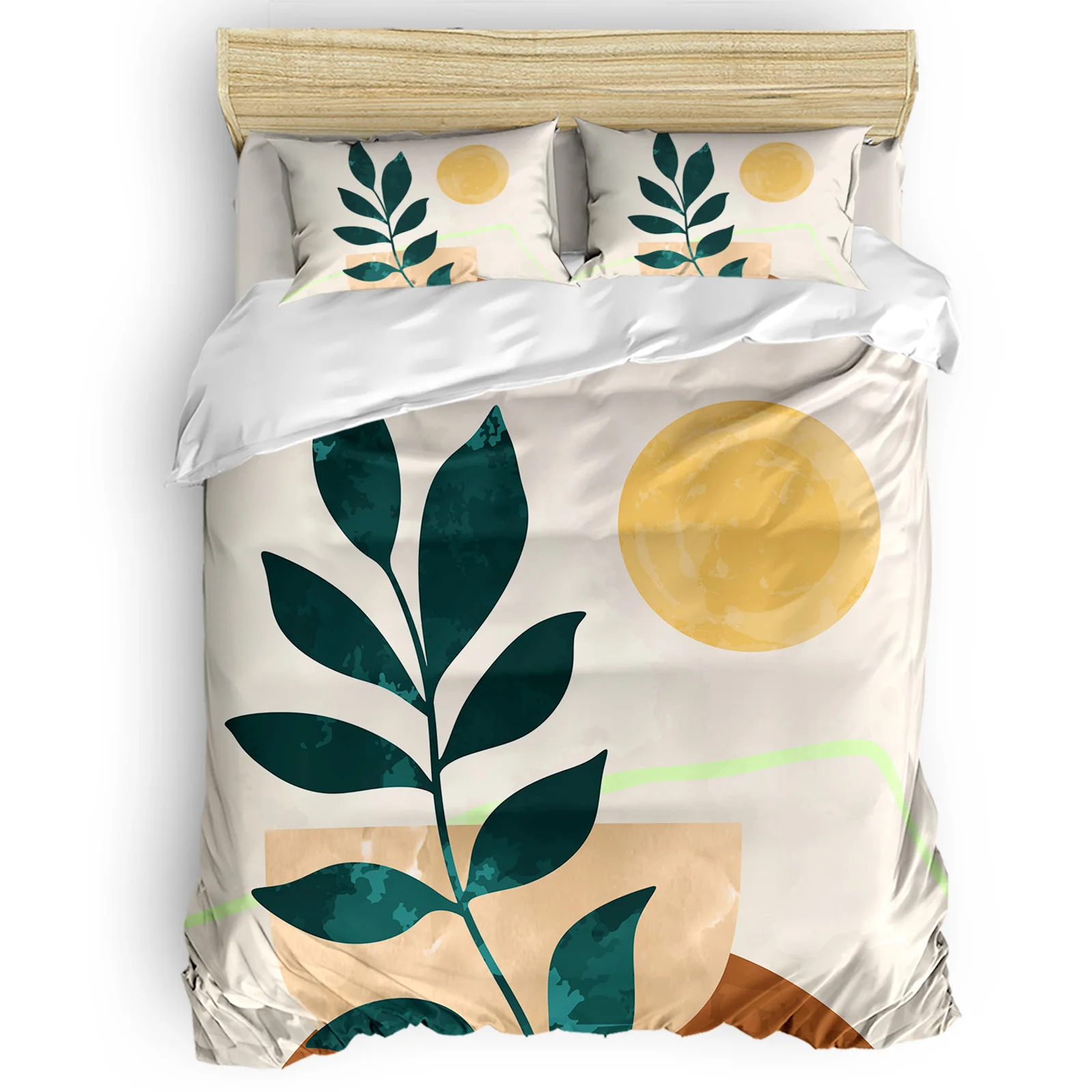 

Комфортные товары для дома с абстрактным изображением тропических листьев среднего века солнца роскошный пододеяльник для спальни 2/3/4 шт.