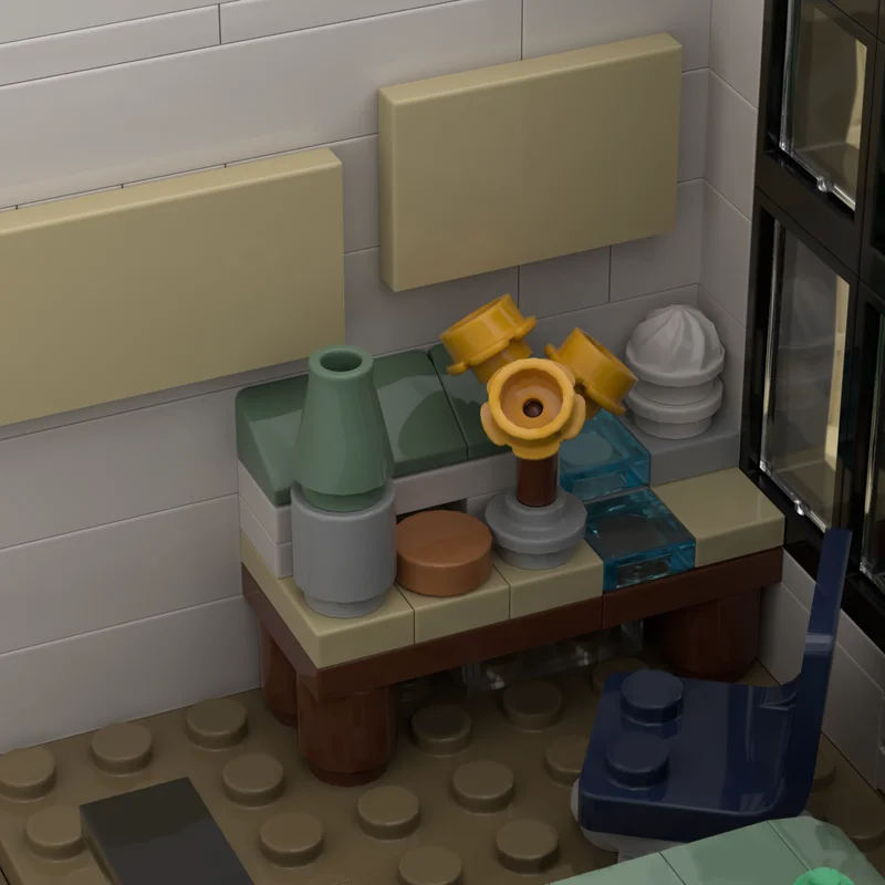 1297 шт. MOC креативный городской вид на улицу модульный дом ботаниста модель