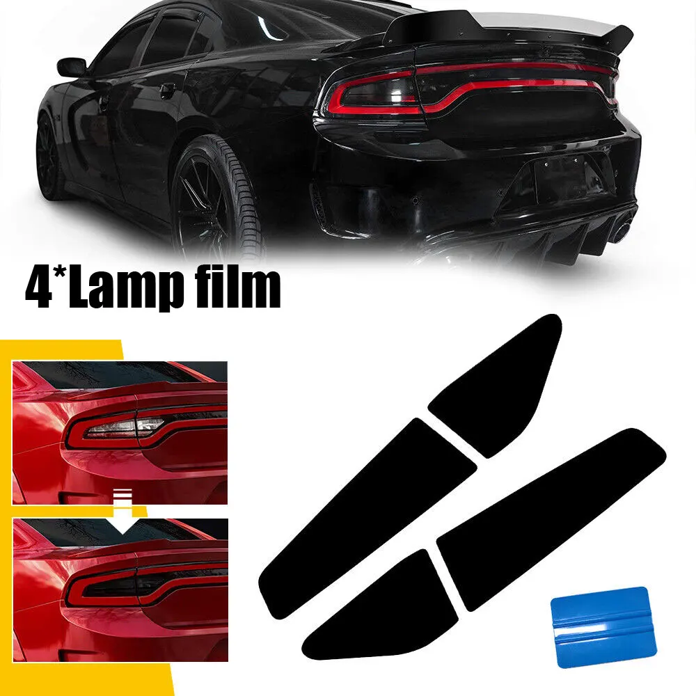 

Black Vinyl Tail Light Sticker for 2015-2022 Dodge Charger Rear PreCut Tint Overlay Vinyl Decal Dark Auto Exterior Accessories