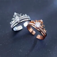 2 in 1 detachable design fashion diamond double crown ring rings for women luxurywedding ring set for couple jewelry