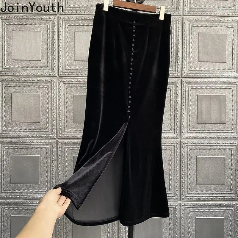 Длинная юбка JoinYouth из полиэстера и хлопка