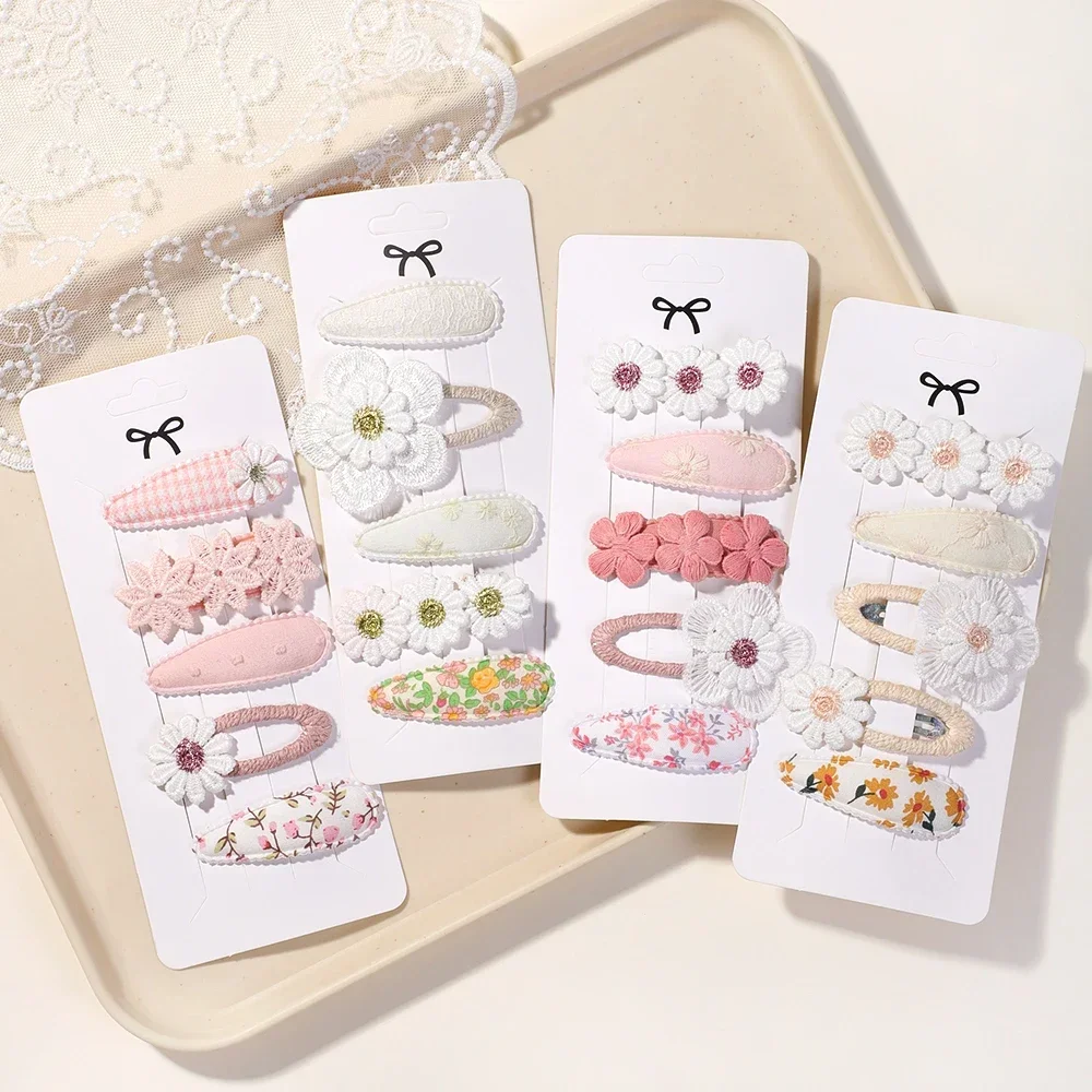 Детские заколки для волос из хлопка 5 шт