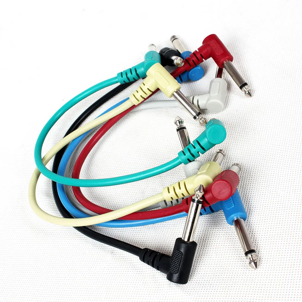 6Pcs Guitar Patch Cable 6.35mm Angle Plug No Noise Shielded Cable For Guitar Effect Pedals Musical Instrument Parts Accessories enlarge