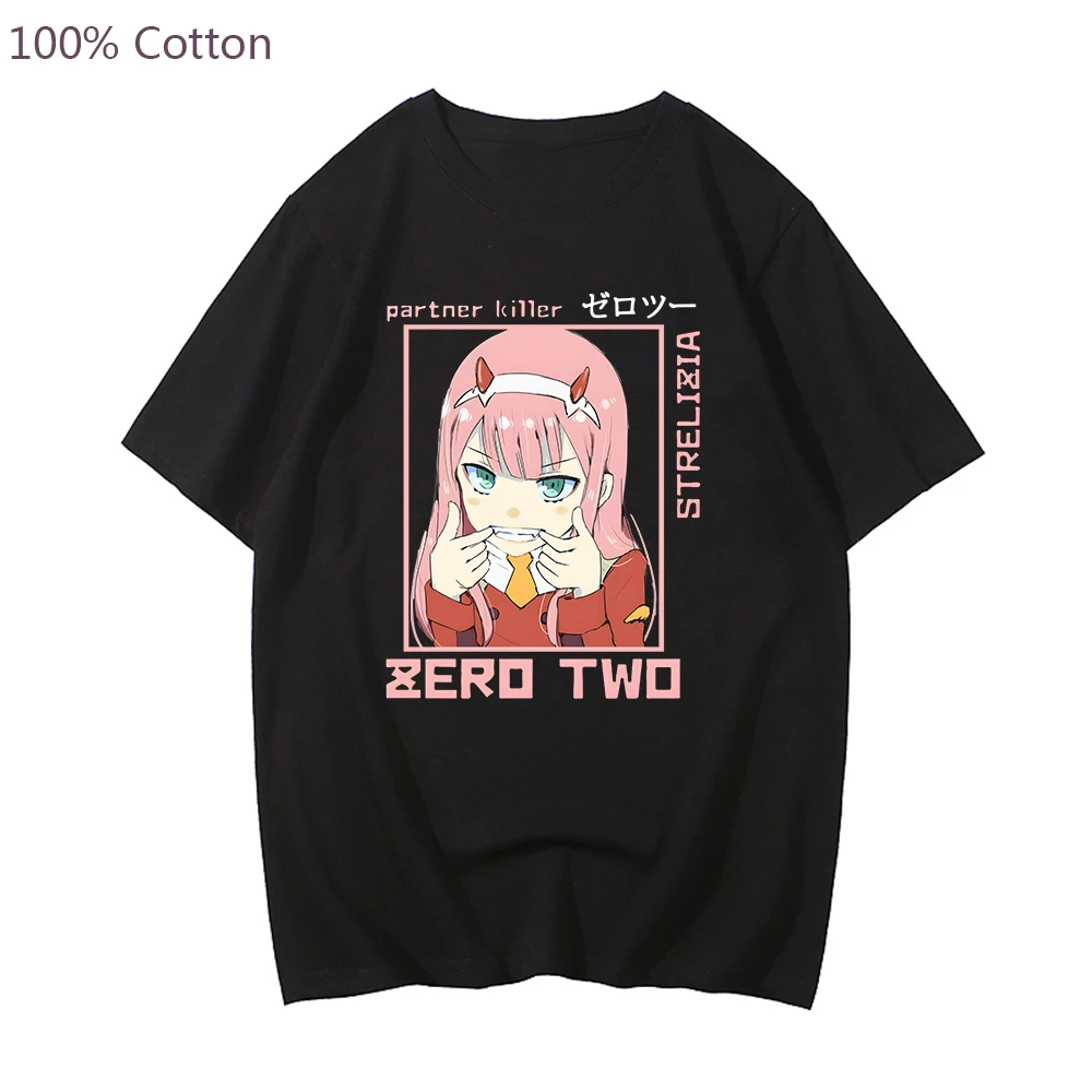 

Darling In The Franxx shirt Anime Character Zero Two Beautiful Girls T-shirt Print Ulzzang Women Tops Y2K Vintage Female Tshirt