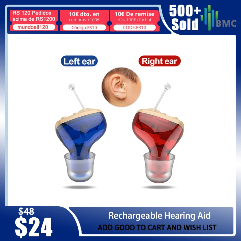 

Mini Invisible Hearing Aids In-ear Heaing Aid Sound Amplifier CIC Noise Reduction HD Sound Quality for Moderate to Severe Loss