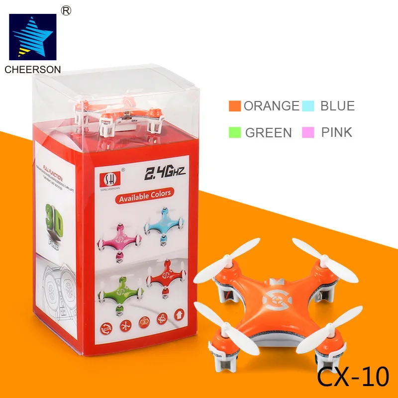 Cheerson CX10 CX-10 Mini 4CH 2 4G RC дистанционное управление Дрон Квадрокоптер вертолет LED CX 10