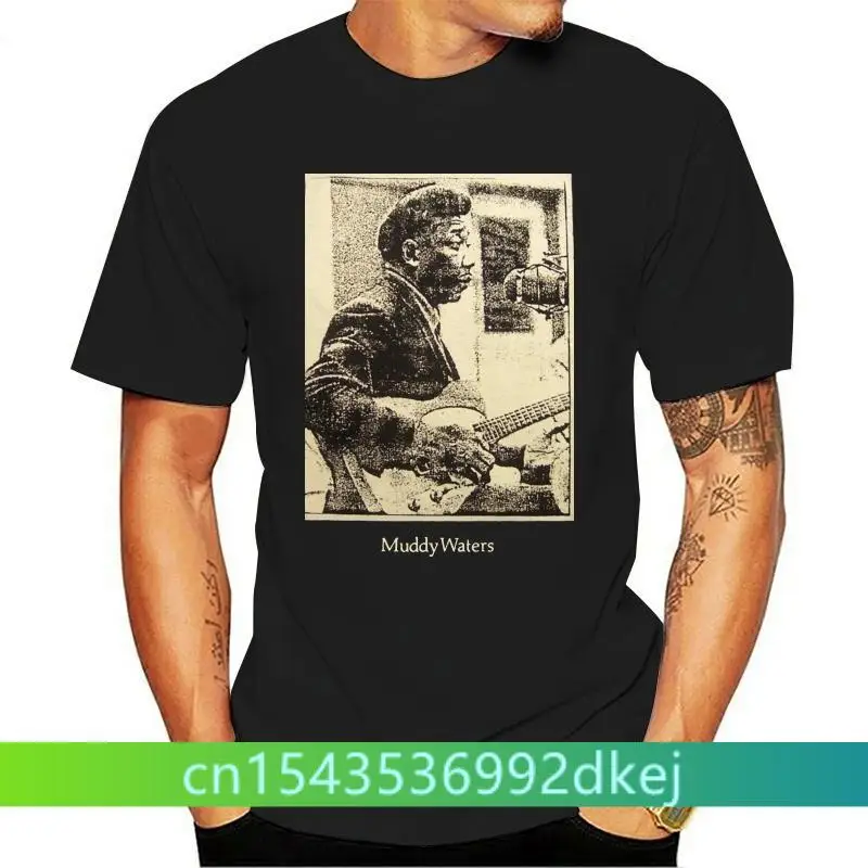 

Muddy Waters studio Vintage Style t shirt Blues telecaster guitar S-5xlg BLK