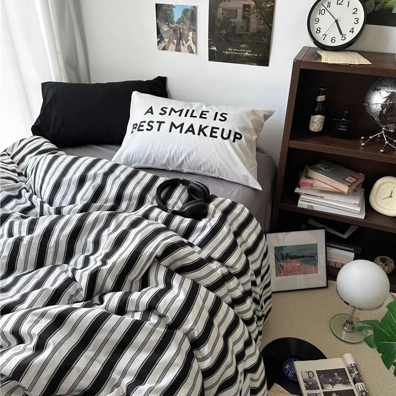 

Minimalist Selling Beddings Sets Cute Double Elegant Kawaii Bedding Set Nordic Aesthetic Edredones De Cama Home Furniture