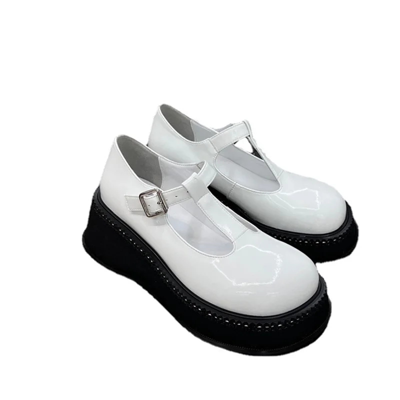

Sweet Mary Jane Shoes Early Spring Fashion Casual Thick Bottom Single Shoes Genuine Leather Shallow Mouth Design Women's Shoes