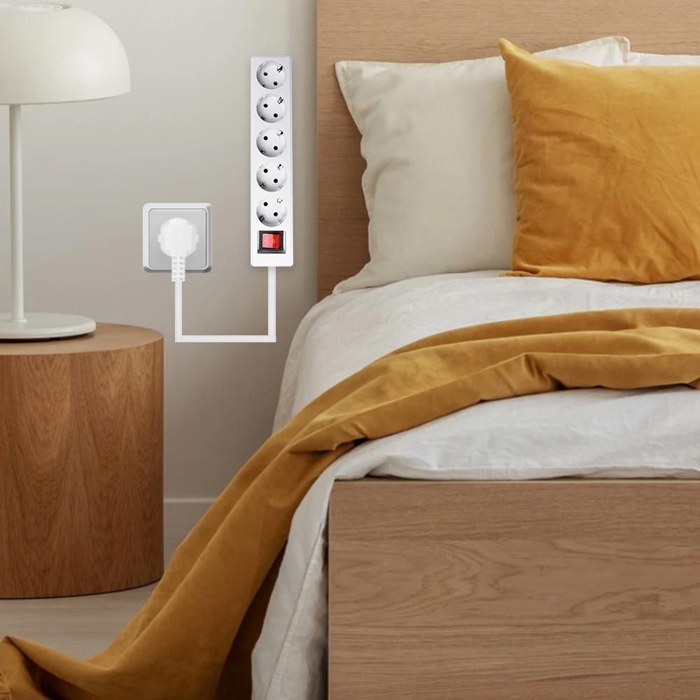 Европейская розетка с 5 отделениями несколькими розетками стандартная немецкая