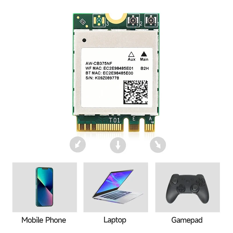 AW-CB375NF двухдиапазонный беспроводной NIC 2 4G/5 ГГц WiFi 5 Bluetooth 0 модуль для JETSON Ксавье