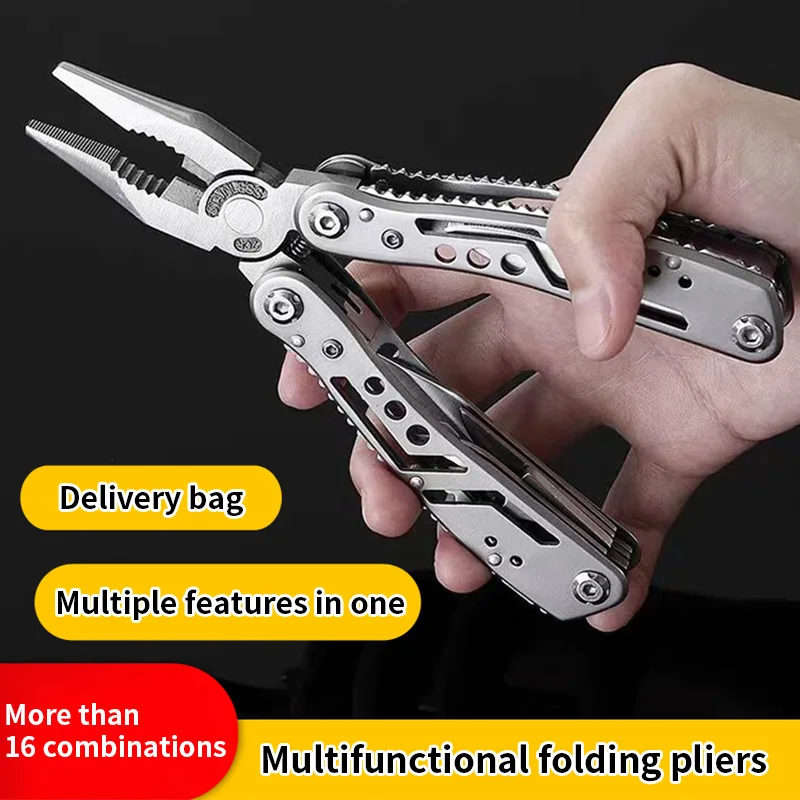 12 in 1 Multifunctional Tool Pliers Cable clippers Multifunctional Hand Tool Mini Outdoor Camping Portable Folding pliers