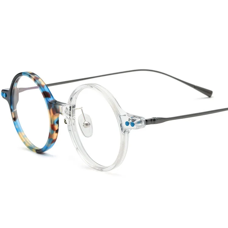 

New Round Acetate+Titanium Vinatge Reading Glasses Frame Women Men Clear Lense Myopia Eyewear Prescription Eyeglasses Frames