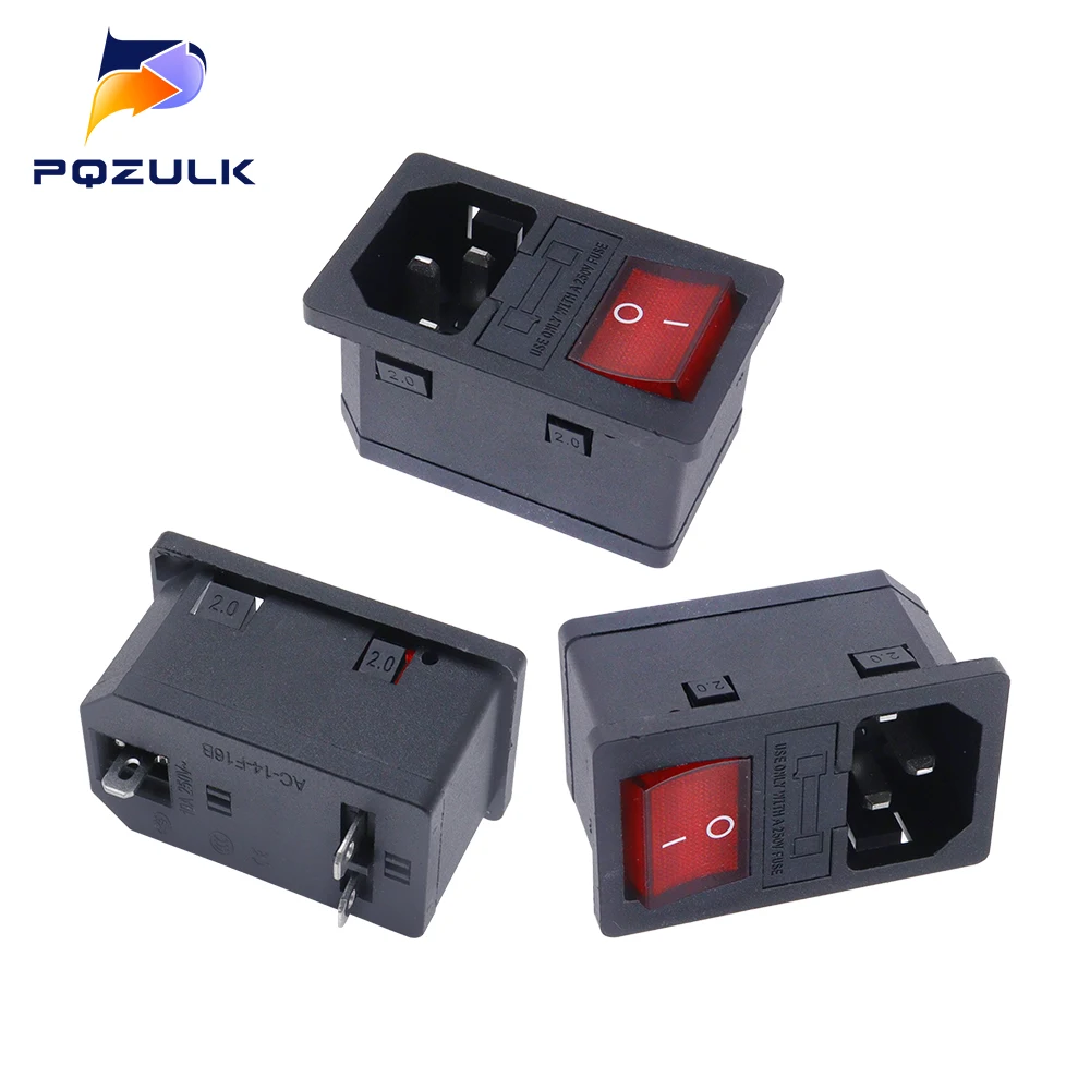 Фото Электрическая розетка 250 В DB-8-8 AC-14-F16 C-14-F19 KCD1/KCD3/KCD4/KCD5 Кулисный переключатель с предохранителем 10 А №5