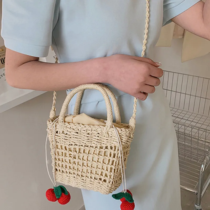 

Female New Weave Crossbody Bag Summer Beach Handbags Brand Designer Woven Tote Bag Ladies Casual Rattan Manufacture Shoulder Bag