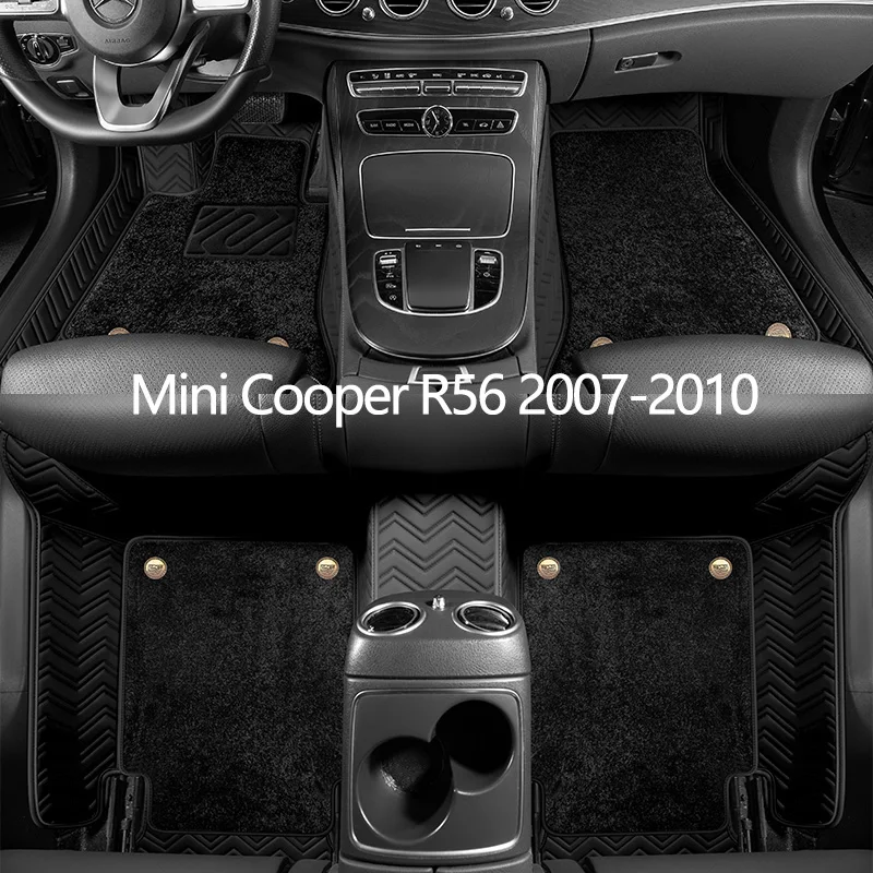 

Кожаные автомобильные коврики на заказ для Mini Cooper R56 2007 2008 2009 2010, автомобильные коврики, коврики, аксессуары для интерьера