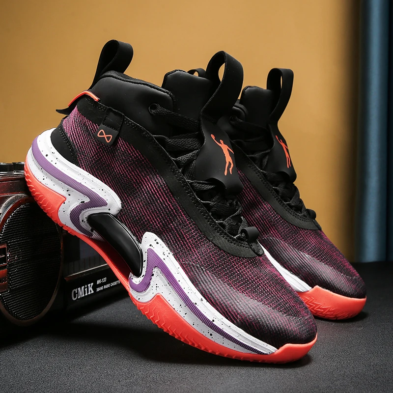 Men's basketball shoes Men's retro basketball shoes Breathable trend lace-up high top sneakers men's sneakers walking shoes