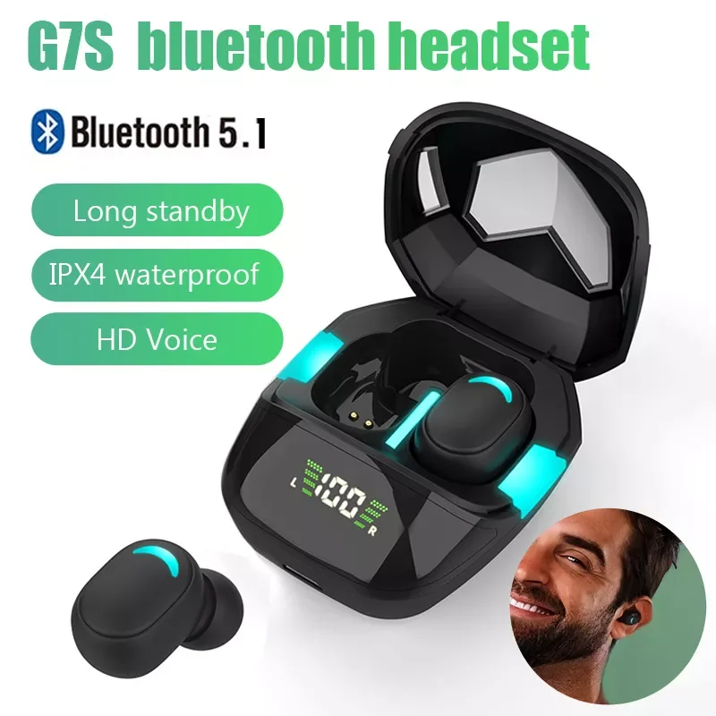 

G7S Gaming Wireless Headphones Touch Control Noise Cancelling Bluetooth Earphones Streo Sports Headset Wireless Bluetooth 5.1