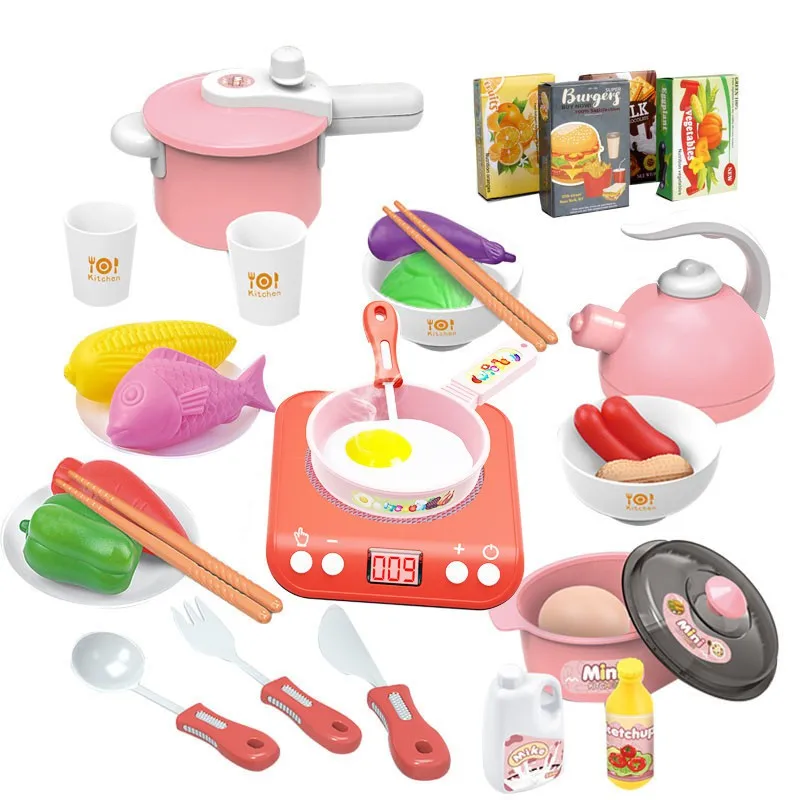 

Montessori Children Kitchen Set Toys Simulation Kitchen Play Kids Cooking Toy Early Educational Kids Girl Birthday Gifts