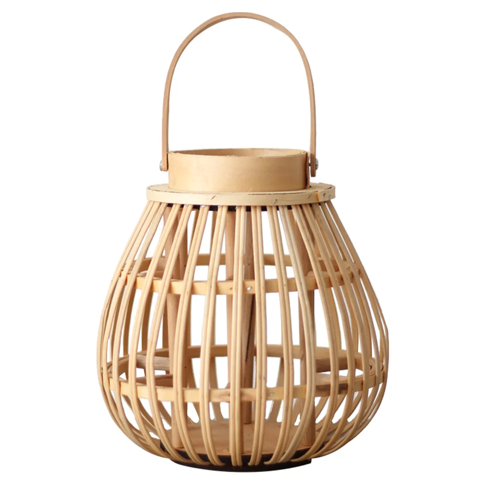 

Lanternholder Rattan Hanging Woven Pendant Lamp Lanterns Wickerlight Cage Rustic Decorative Candlestick Farmhouse Tealight Solar
