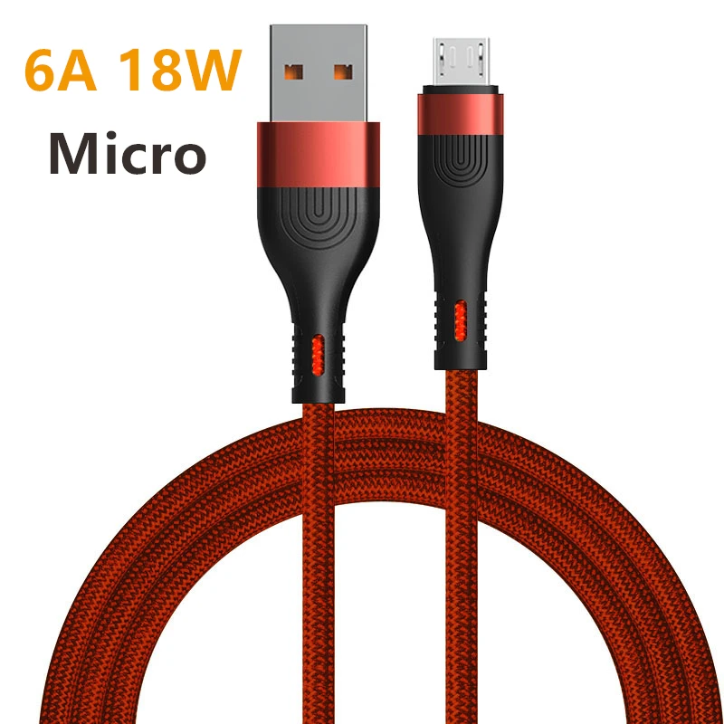 

QC3.0 Micro USB Cable 6A Fast Charging Cable for Redmi Samsung S7 USB Micro Data Wire For Xiaomi HTC Charger 1M 2M