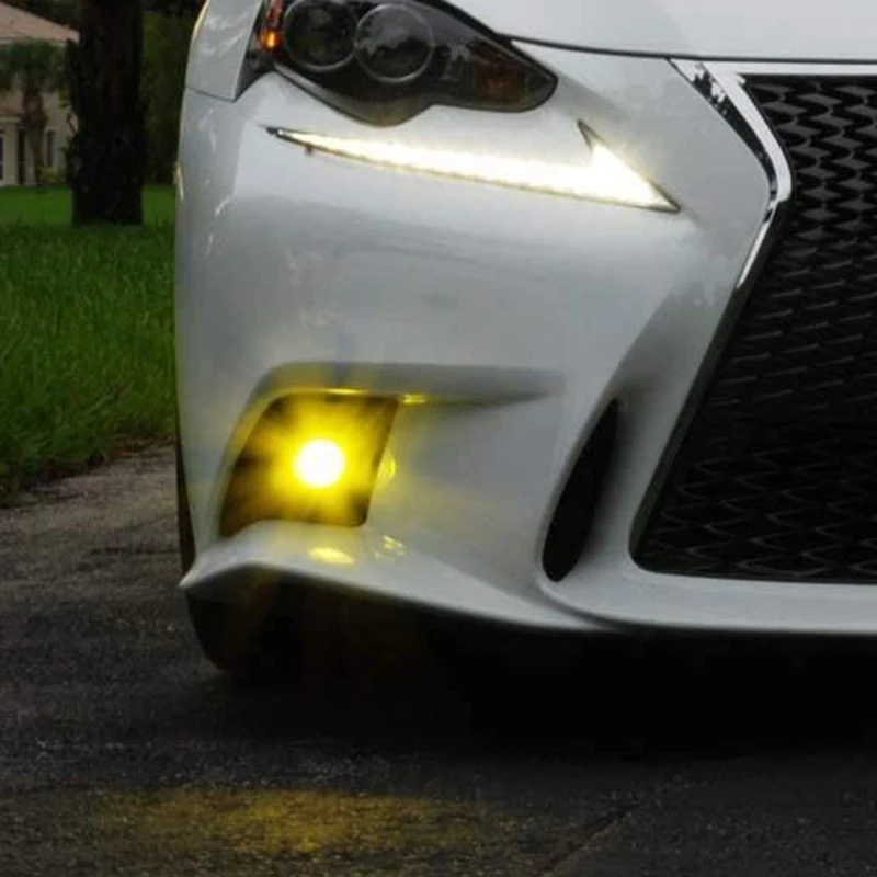 Светодиодные противотуманные фары в сборе желтого цвета DRL F-Sport 6000K белый для Lexus