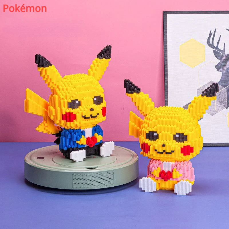 

Детский конструктор Pokemon Pikachu, маленькие строительные блоки, обучающие игрушки для начальной и средней школы, подарки для учащихся
