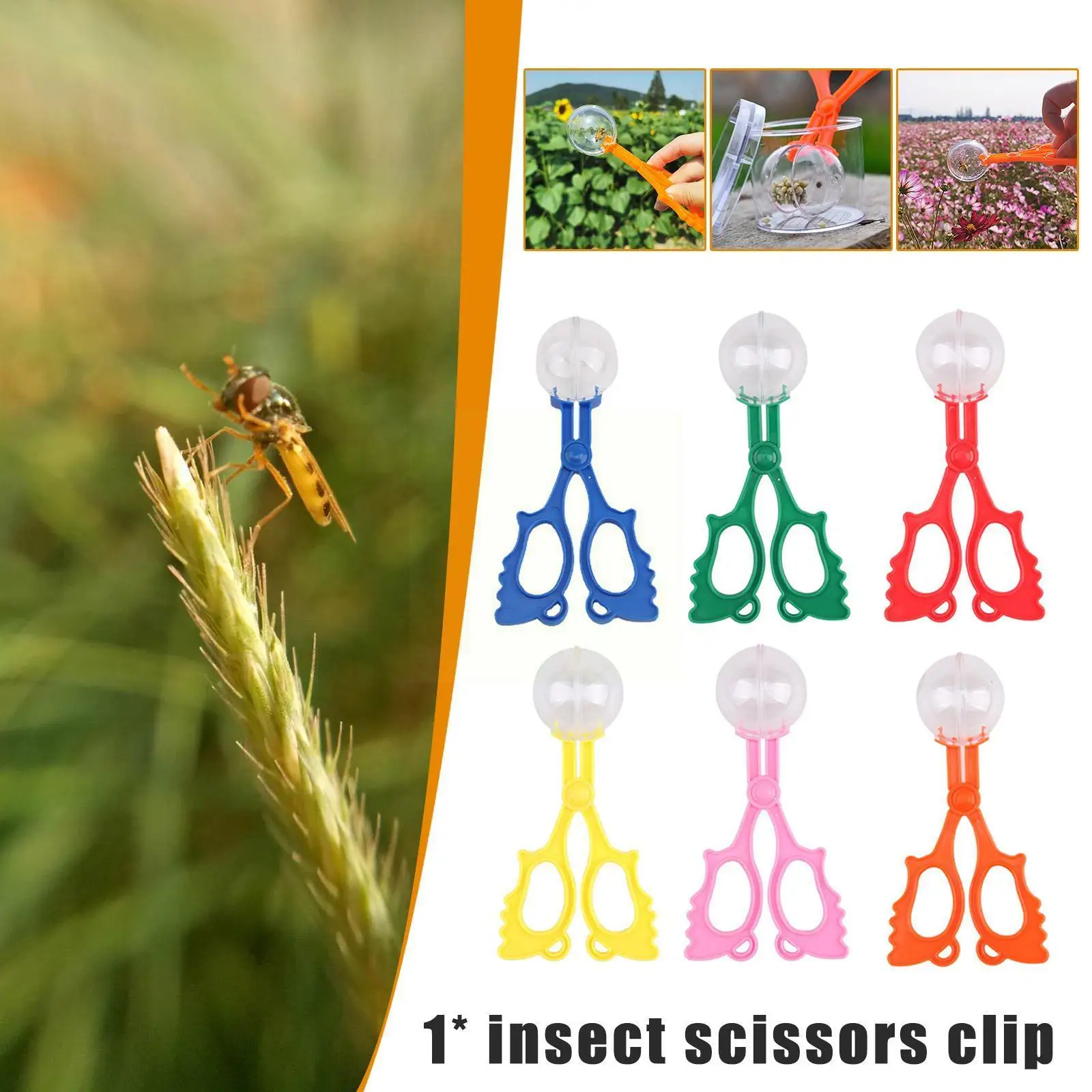 

1 шт. цветной Ловец насекомых удобные ловушки пластиковый Ловец насекомых ножницы уличные игрушки для детей F0S9