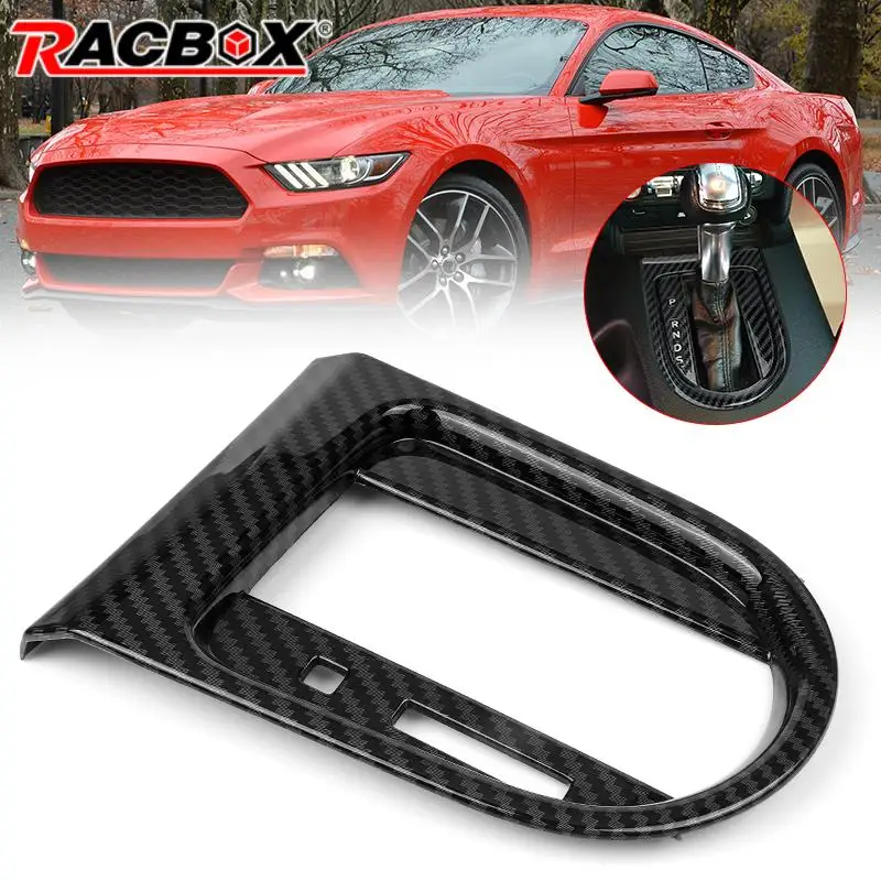 

Auto Interior Center Gear Shift Frame Cover Panel Carbon Fiber Pattern for Ford Mustang 2015+ Protective Stickers Replacements