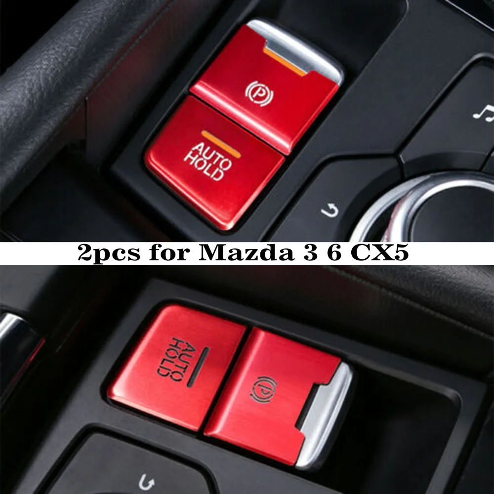 

Aluminum Alloy Button Cover Trims Parts 2pcs/Set Accessories Brake Cap Decor EPB For Mazda 3 6 CX5 Park Durable