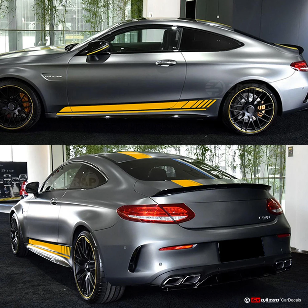 Виниловая наклейка на капот автомобиля крышу гоночная боковая юбка в полоску