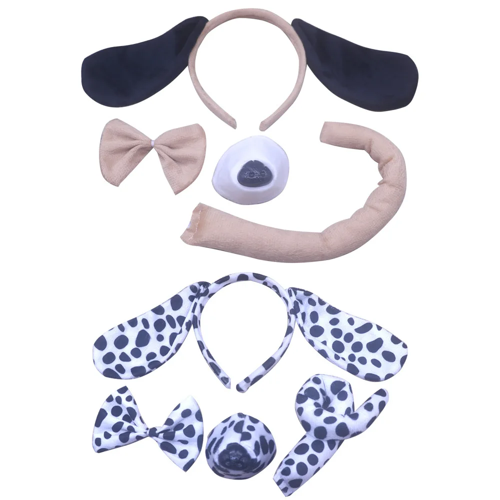 Плюшевая повязка на голову для косплея взрослых и детей с ушками животных собак