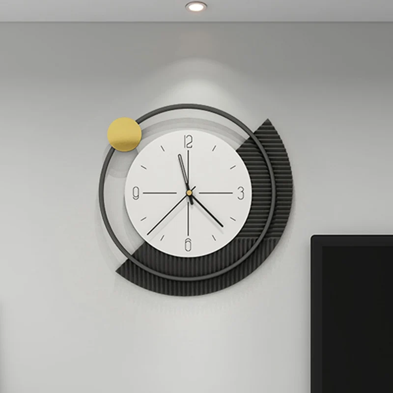 

Luxury Digital Wall Clock Kitchen Metal Nordic Round Large Wall Clock Mural Creative Silent Black Horloge Murale Room Decor HY50