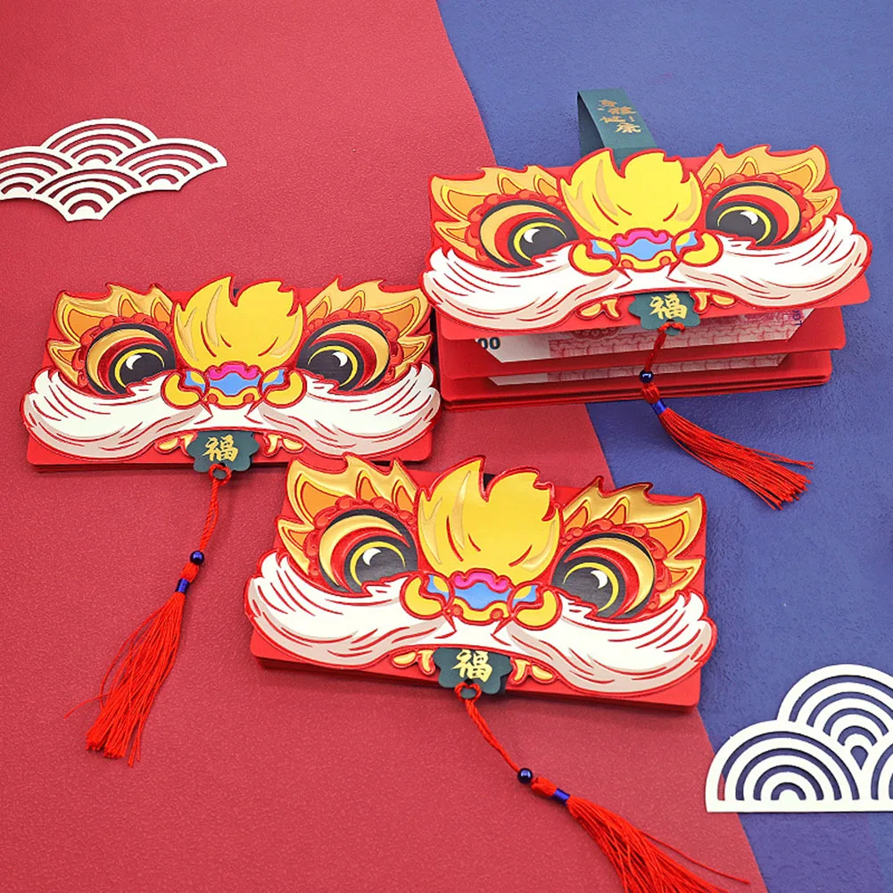 

Красный складной конверт танцевальный Тигр Hongbao Подарочная сумка Весенний фестиваль тигр Новый год красная фотография украшение для сваде...