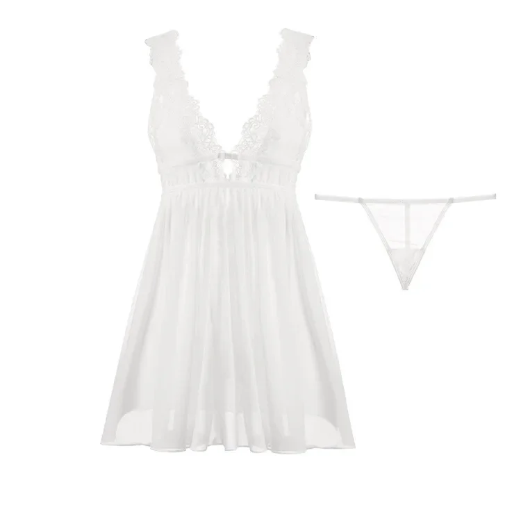 Ночная рубашка с открытой спиной и подтяжками пижама сексуальное нижнее белье