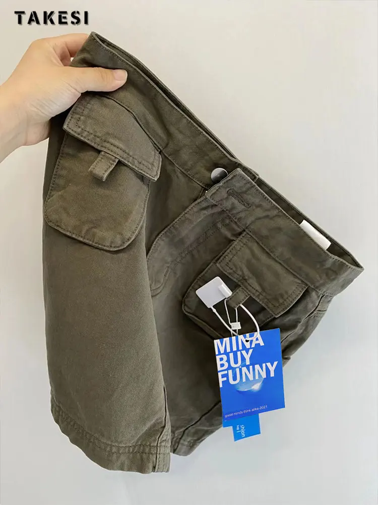 

Джинсовая юбка в американском винтажном стиле, стильная уличная одежда с завышенной талией, повседневные мешковатые брюки с широкими штани...