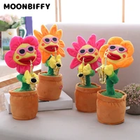 electric sunflower stuffed plush doll 80 songs batteries saxophone dancing singing sunflower toys funny children toy gift