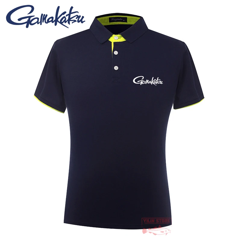 

Мужская Новая летняя футболка для рыбалки Gamakatsu 2022, хлопковая дышащая удобная рубашка-поло, повседневные однотонные приталенные Модные топ...