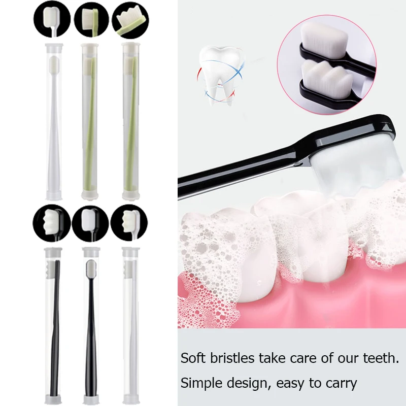 

60Pcs Ultra-fine Soft Toothbrush Million Nano Bristle Adult Tooth Brush Teeth Cleaning Portable Dental Oral Care Brush Wholesale